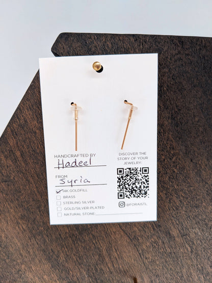 Forai - Indra Staple Earrings in 14K Gold Filled