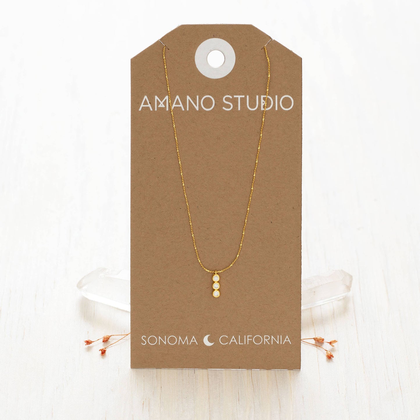 Amano Studio - Three Crystal Bar Pendant Necklace