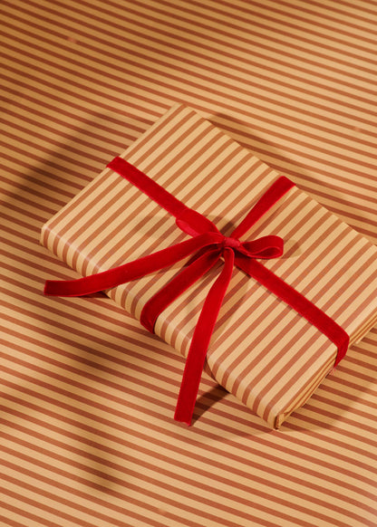 One & Only Paper - Christmas Tree Toffee Stripe Double Sided Wrap | 3 Sheets
