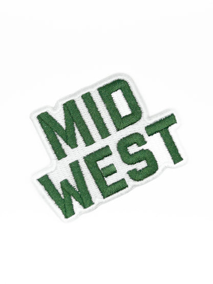 Field Trip Threads - Midwest Embroidered Patch Green Text Patch Regional Pride