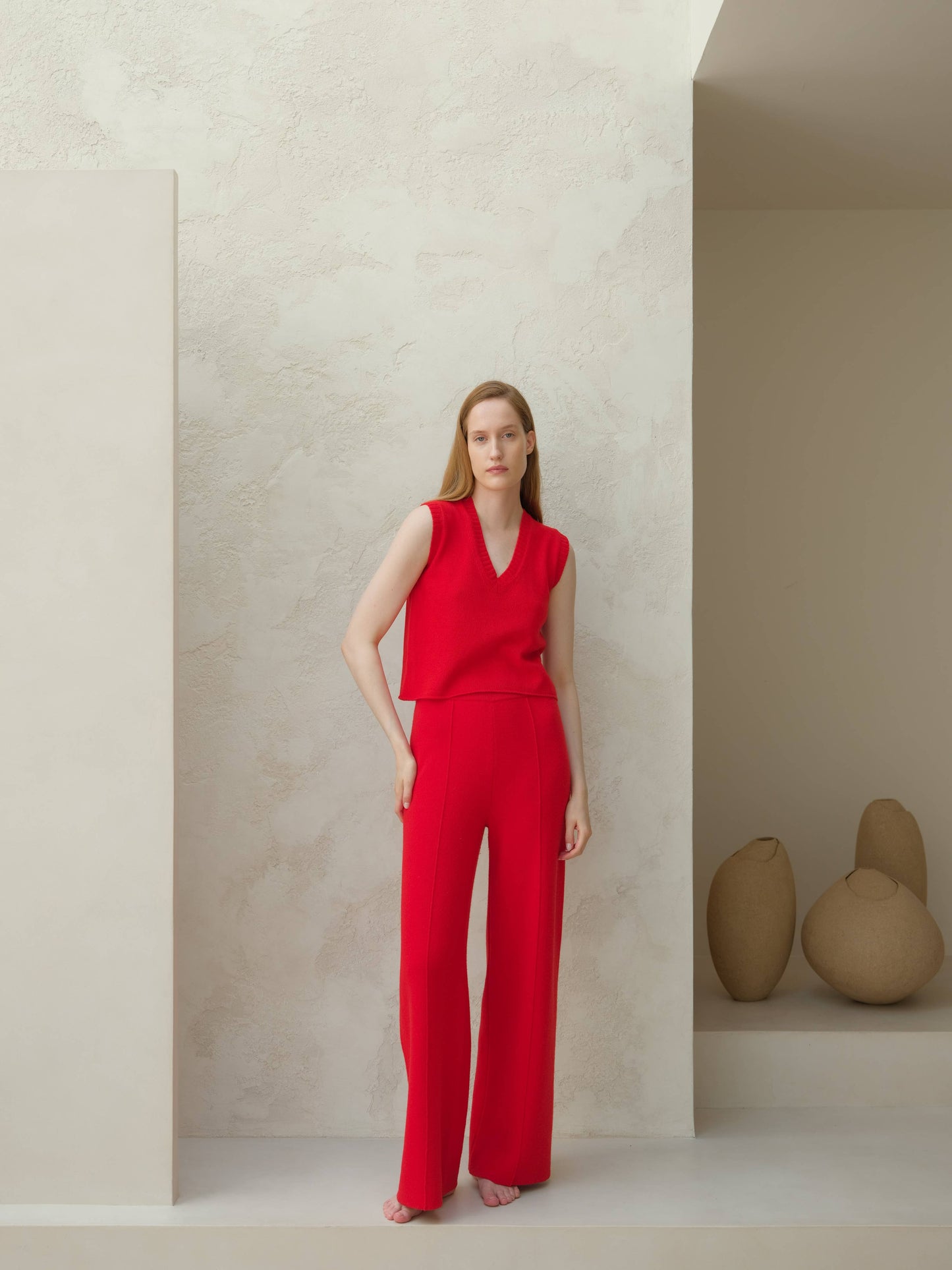 Lèmme - Cashmere blend wide-leg pants: Ceruleo / M