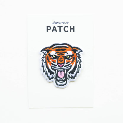 Union Made - Bengal Tiger Face Embroidered Iron on Patch: Yes