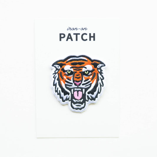 Union Made - Bengal Tiger Face Embroidered Iron on Patch: Yes