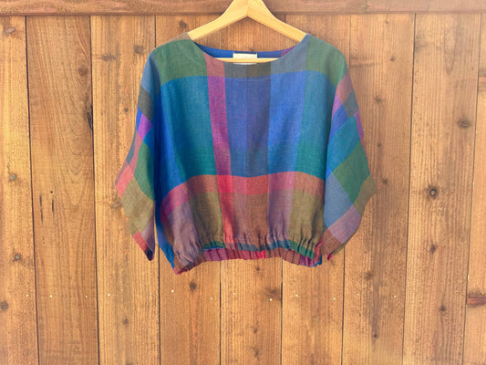 Joolee - Blue check top: M