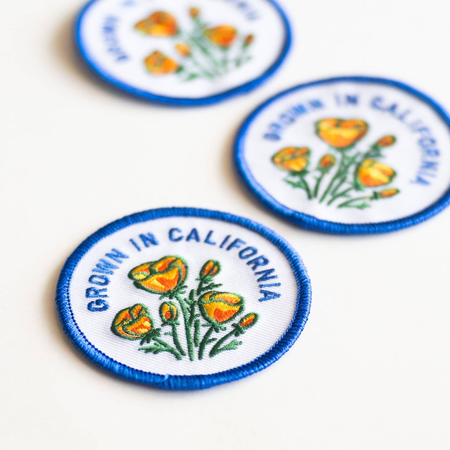 Union Made - Grown In California Embroidered Iron on Patch - Golden Poppy: Yes