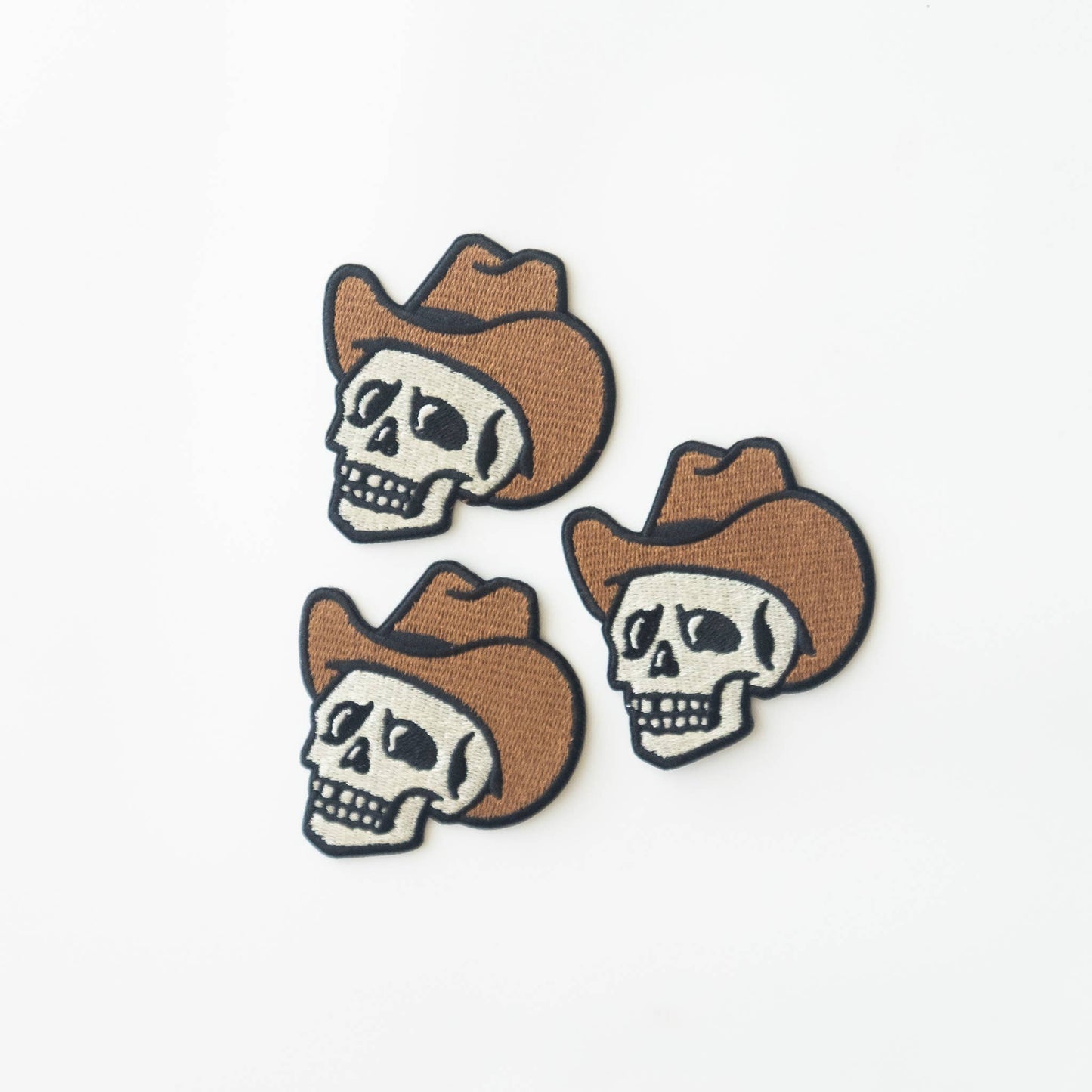 Union Made - Cowboy Skull Embroidered Iron on Patch: Yes