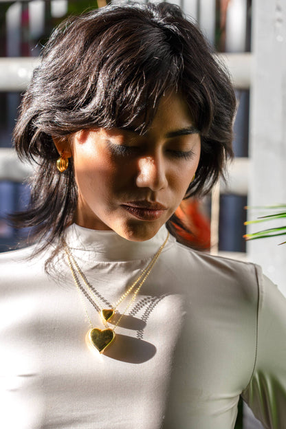 Peter and June - Can't Heartly Wait Necklace - 18K Gold Plated