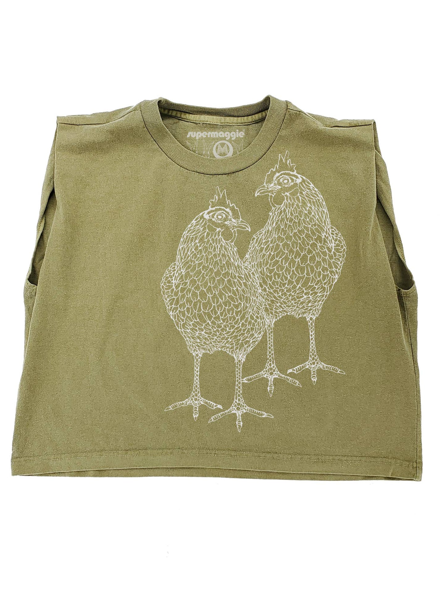 Supermaggie @ Faire - Chickens Maisie Heavyweight Muscle Tee: Off Black / Md