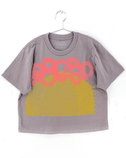 Go To Devil - Wander Womens Heavyweight High Waist Boxy Tee: Mushroom / Lg