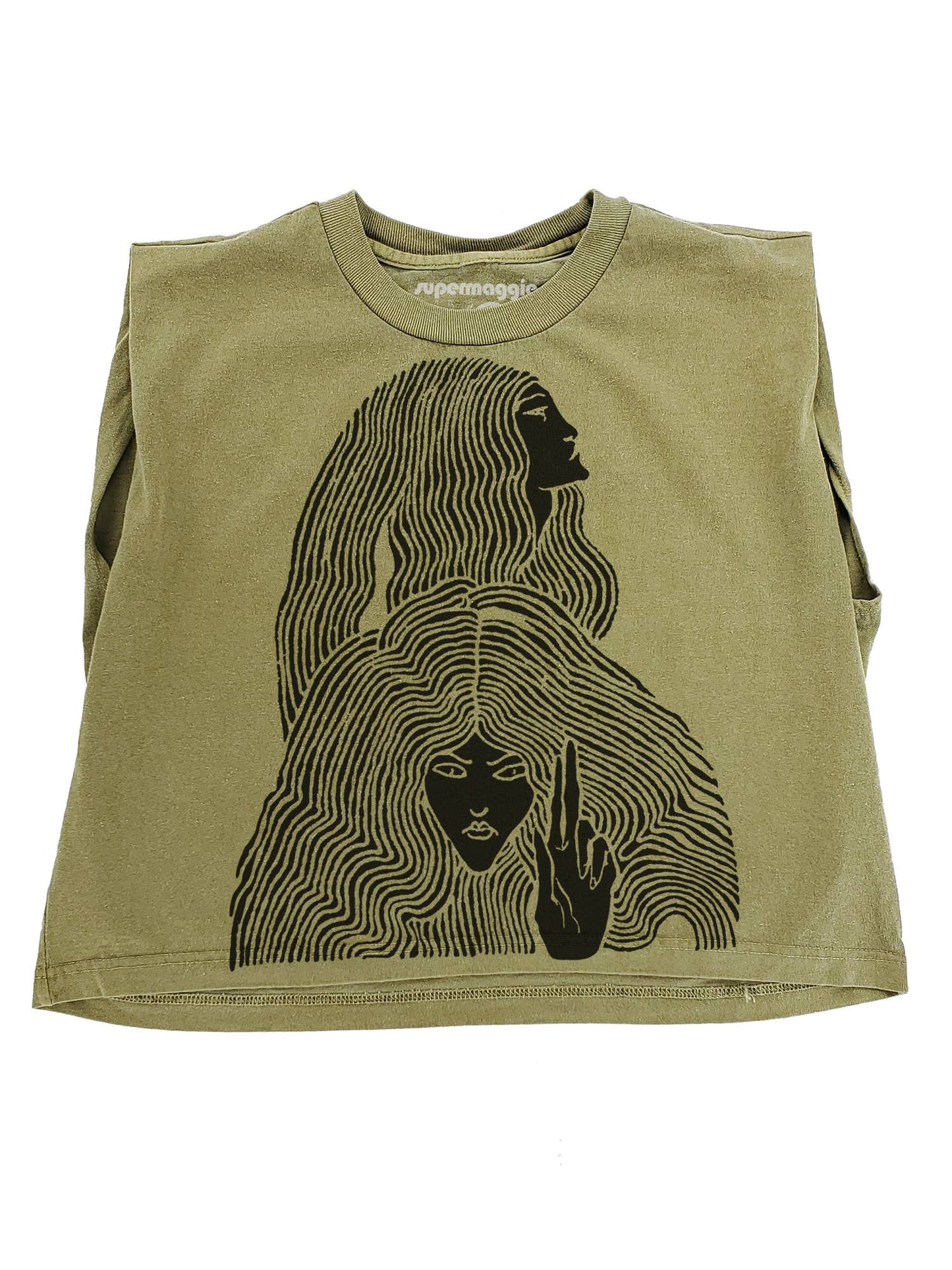 Supermaggie @ Faire - Witches Maisie Heavyweight Muscle Tee: Off Black / Sm