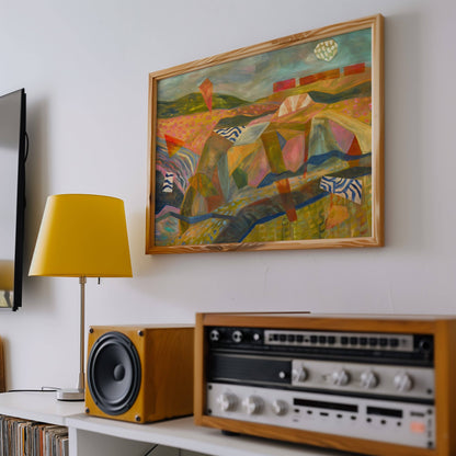 El Baker Art - Midcentury Abstract Desert Landscape Art Print: Unframed, Giclee Paper Print Only / 12×16