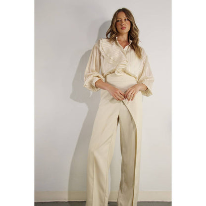 Mulla - FLY AWAY  BACK TIE PANTS: CREAM BEIGE / S