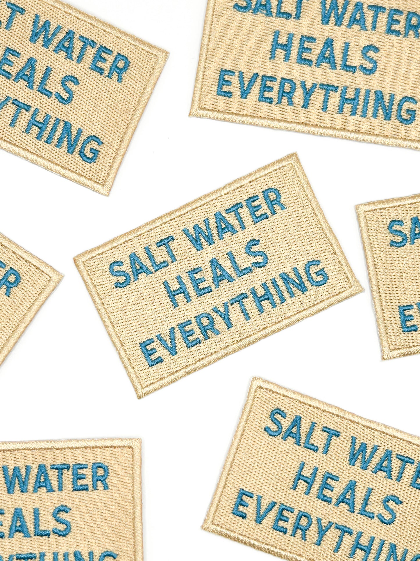 Field Trip Threads - Salt Water Heals Everything Embroidered Patch Coastal Quote