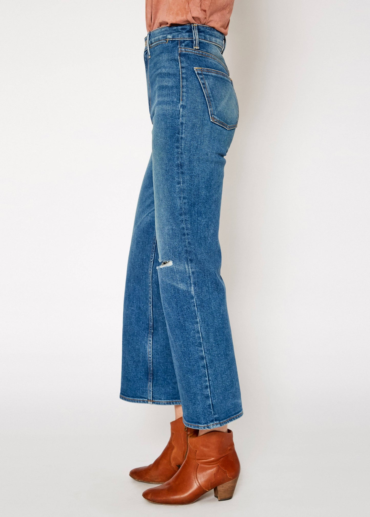 Noend Denim -  Queen High Rise Crop Wide Leg Jeans - Hope Wash: Hope / 26