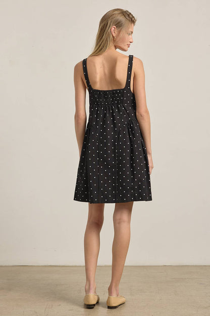 RAISONNEL - Polka Dot Button-Down Mini Dress - RD1256: BEIGE POLKA DOT / S-M-L (3-2-1)