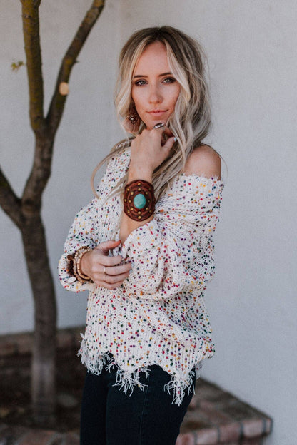 Three Bird Nest - Aegean Boho Leather Cuff Bracelet - Brown: Brown