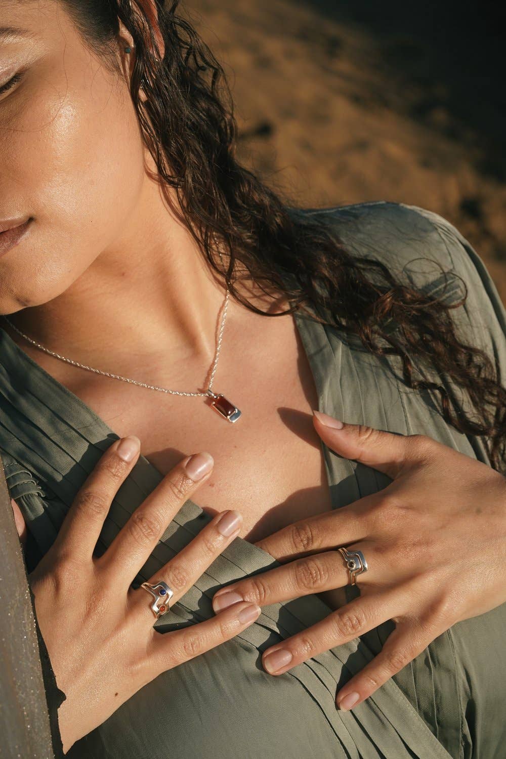 Lindsay Lewis - Foster Necklace - Brown: Gold Plated