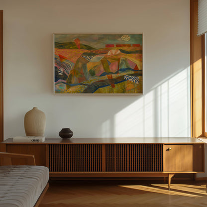 El Baker Art - Midcentury Abstract Desert Landscape Art Print: Unframed, Giclee Paper Print Only / 12×16