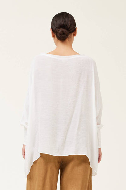 Grade & Gather - 40250PP - SMOCKED SLEEVE BLOUSE: CHARTREUSE / SMALL/MEDIUM